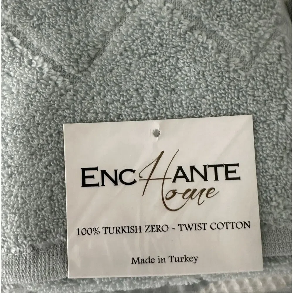 New Birch Ln Turkish Zero Twist Cotton Hand Towels, 2pc Set Green